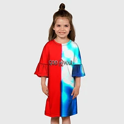 Платье клеш для девочки Бог войны броня, цвет: 3D-принт — фото 2