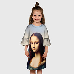 Платье клеш для девочки Нейросеть - азиатская Мона Лиза, цвет: 3D-принт — фото 2