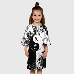 Платье клеш для девочки Знак поднебесья - токийские мстители, цвет: 3D-принт — фото 2