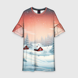 Детское платье Погружение в зимнюю атмосферу