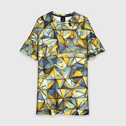 Платье клеш для девочки Маленькие золотые треугольники, цвет: 3D-принт