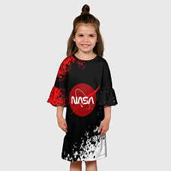 Платье клеш для девочки NASA краски спорт, цвет: 3D-принт — фото 2