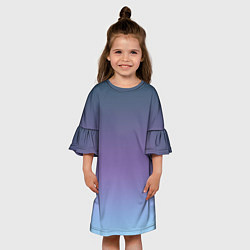 Платье клеш для девочки Градиент синий фиолетовый голубой, цвет: 3D-принт — фото 2