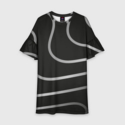 Платье клеш для девочки Волнистые линии, цвет: 3D-принт