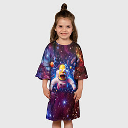 Платье клеш для девочки Homer Simpson in space - ai art, цвет: 3D-принт — фото 2