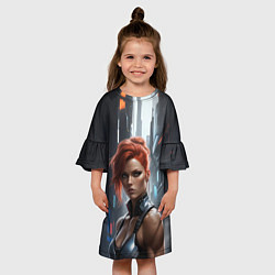 Платье клеш для девочки Мощная валькирия, цвет: 3D-принт — фото 2