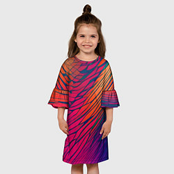 Платье клеш для девочки Буйство красок акварелика, цвет: 3D-принт — фото 2