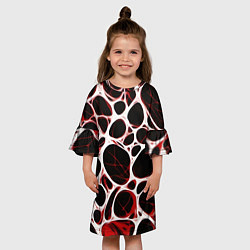 Платье клеш для девочки Красная морская волна, цвет: 3D-принт — фото 2