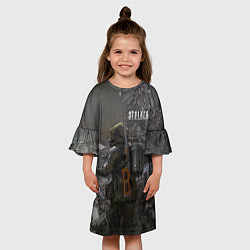 Платье клеш для девочки STALKER 2 одиночка с детектором, цвет: 3D-принт — фото 2