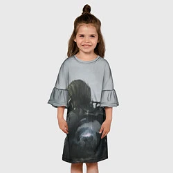 Платье клеш для девочки STALKER 2 одиночка постер, цвет: 3D-принт — фото 2