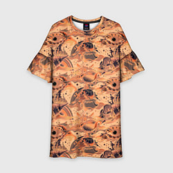 Платье клеш для девочки Морские раковины, цвет: 3D-принт