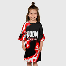 Платье клеш для девочки Doom eternal storm, цвет: 3D-принт — фото 2