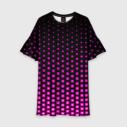 Платье клеш для девочки Розовые квадраты, цвет: 3D-принт