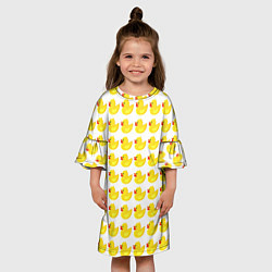 Платье клеш для девочки Семейка желтых резиновых уточек, цвет: 3D-принт — фото 2