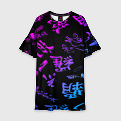 Платье клеш для девочки Tokyos Revenge neon logo, цвет: 3D-принт