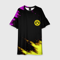 Платье клеш для девочки Borussia Dortmund sport, цвет: 3D-принт