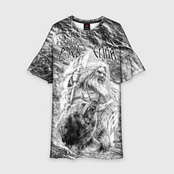 Детское платье Воин с топором и медведь