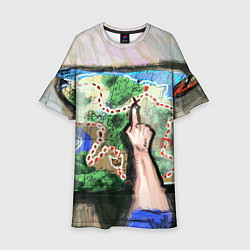 Платье клеш для девочки Карта сокровищ, цвет: 3D-принт