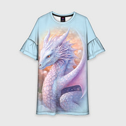 Платье клеш для девочки Фэнтази дракон 2024, цвет: 3D-принт