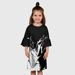 Платье клеш для девочки Берсерк Гатс в чёрных доспехах, цвет: 3D-принт — фото 2