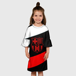 Платье клеш для девочки Barcelona stripes sport, цвет: 3D-принт — фото 2