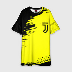 Платье клеш для девочки Juventus спортивные краски, цвет: 3D-принт