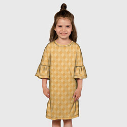 Платье клеш для девочки Текстура лаптевого плетения, цвет: 3D-принт — фото 2