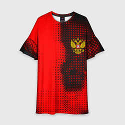 Платье клеш для девочки Россия герб спорт краски, цвет: 3D-принт