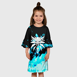 Платье клеш для девочки Ведьмак ghostrider Геральт, цвет: 3D-принт — фото 2