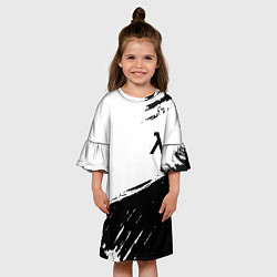 Платье клеш для девочки Half life black color, цвет: 3D-принт — фото 2