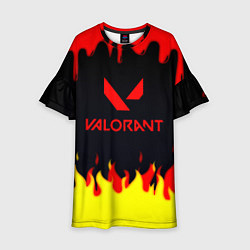 Платье клеш для девочки Valorant flame texture games, цвет: 3D-принт