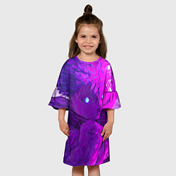 Платье клеш для девочки Годжо произносит заклинание, цвет: 3D-принт — фото 2