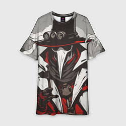 Платье клеш для девочки Красный чумной доктор, цвет: 3D-принт