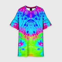 Платье клеш для девочки Tie-Dye abstraction, цвет: 3D-принт