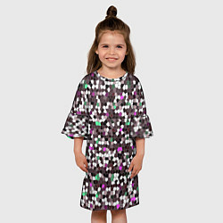 Платье клеш для девочки Мозаика бордо, цвет: 3D-принт — фото 2