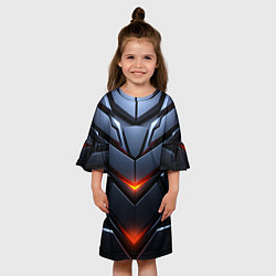Платье клеш для девочки Объемная броня с ярким светом, цвет: 3D-принт — фото 2