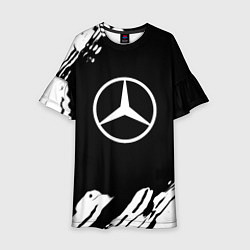 Платье клеш для девочки Mercedes benz краски спорт, цвет: 3D-принт