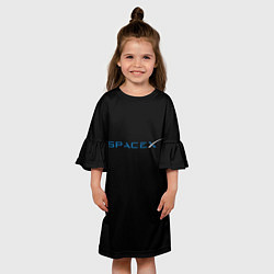 Платье клеш для девочки NASA space usa, цвет: 3D-принт — фото 2