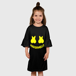 Платье клеш для девочки Christopher Comstock yellow logo, цвет: 3D-принт — фото 2