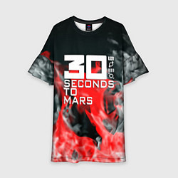 Платье клеш для девочки Seconds to mars fire, цвет: 3D-принт