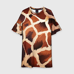 Платье клеш для девочки Пятнистый мех жирафа, цвет: 3D-принт