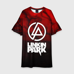 Платье клеш для девочки Linkin park strom честер, цвет: 3D-принт