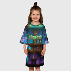 Платье клеш для девочки Terraria big tree, цвет: 3D-принт — фото 2