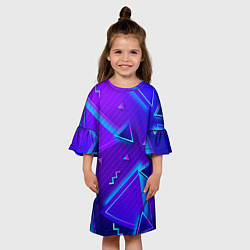 Платье клеш для девочки Neon Pattern colored, цвет: 3D-принт — фото 2