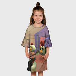 Платье клеш для девочки Чикен ган - скрин, цвет: 3D-принт — фото 2