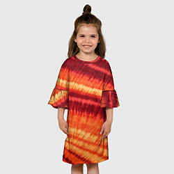 Платье клеш для девочки Тай-дай разводы, цвет: 3D-принт — фото 2