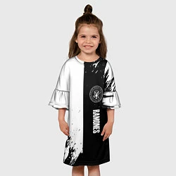 Платье клеш для девочки Ramones краски абстракция, цвет: 3D-принт — фото 2