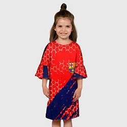 Платье клеш для девочки Барселона спорт краски текстура, цвет: 3D-принт — фото 2