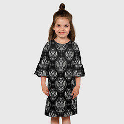 Платье клеш для девочки Греб России в черно-белом стиле, цвет: 3D-принт — фото 2