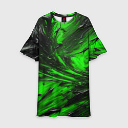 Платье клеш для девочки Чёрная и зелёная субстанция, цвет: 3D-принт